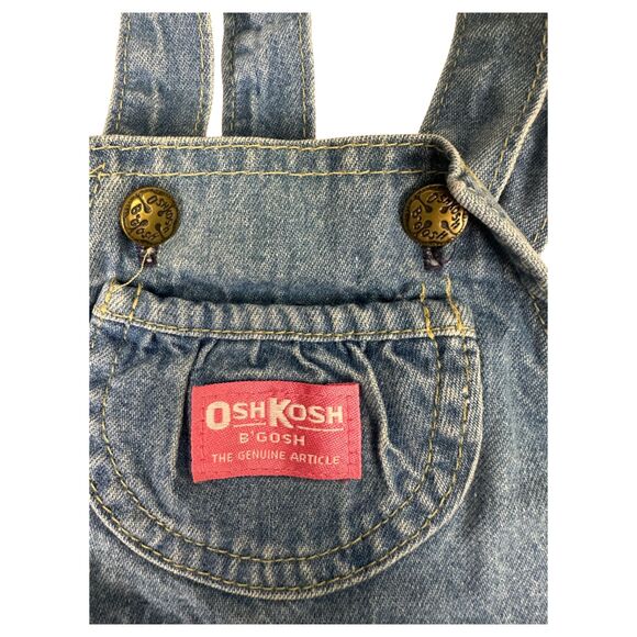 Oshkosh Vintage Vestbak Denim Bubble Romper Medium Wash Size 3-6 Months - Picture 6 of 7